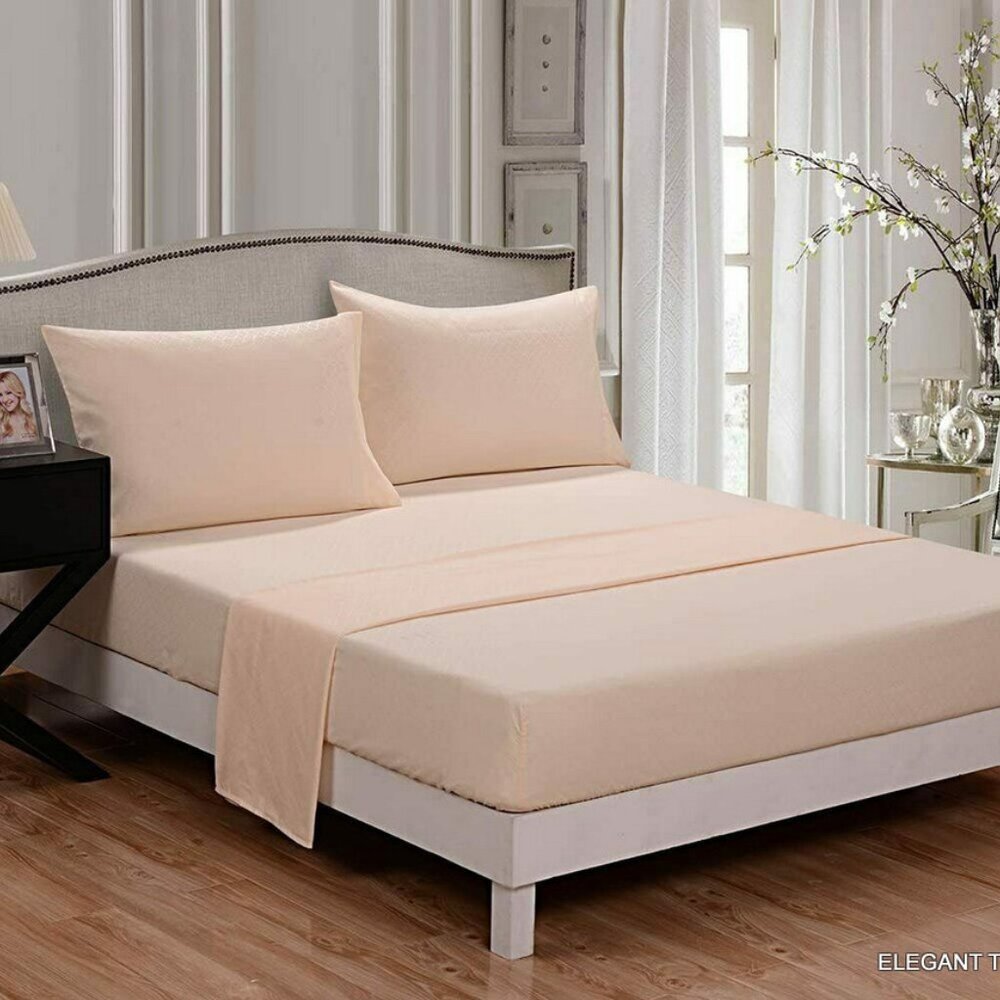 King Size Brushed Microfiber Peach Sheets Set 300 Thread Count Lavish Home